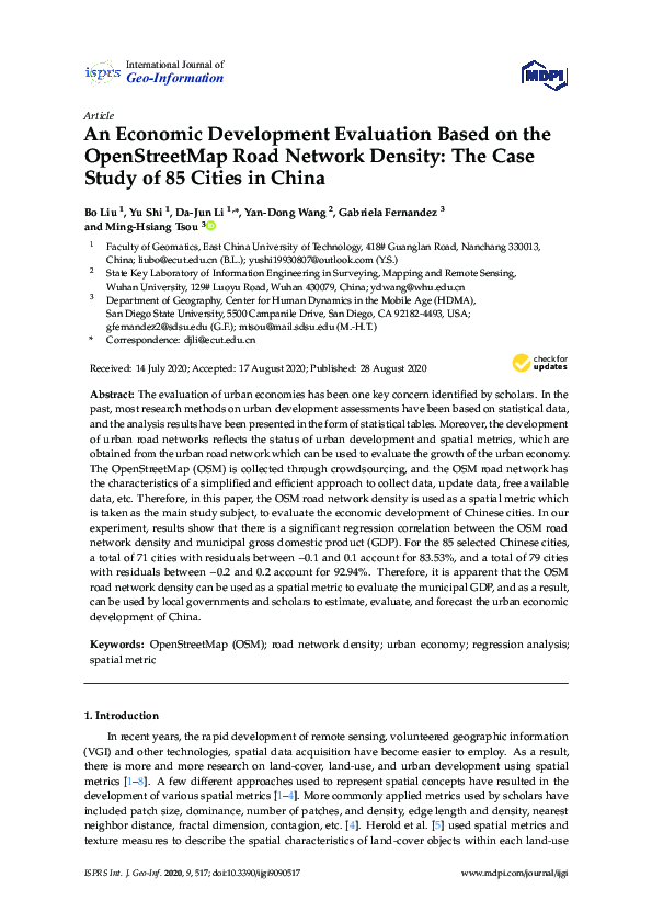 (PDF) An Economic Development Evaluation Based on the OpenStreetMap ...