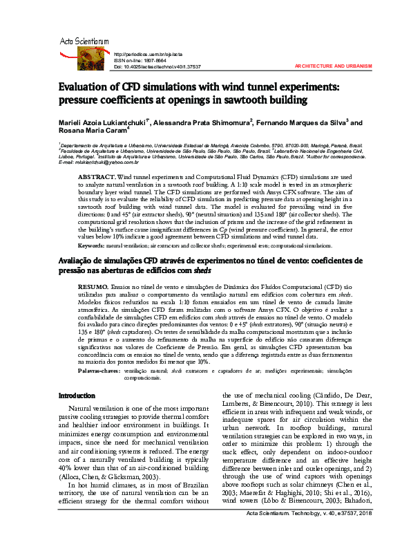 (PDF) Evaluation of CFD simulations with wind tunnel experiments ...