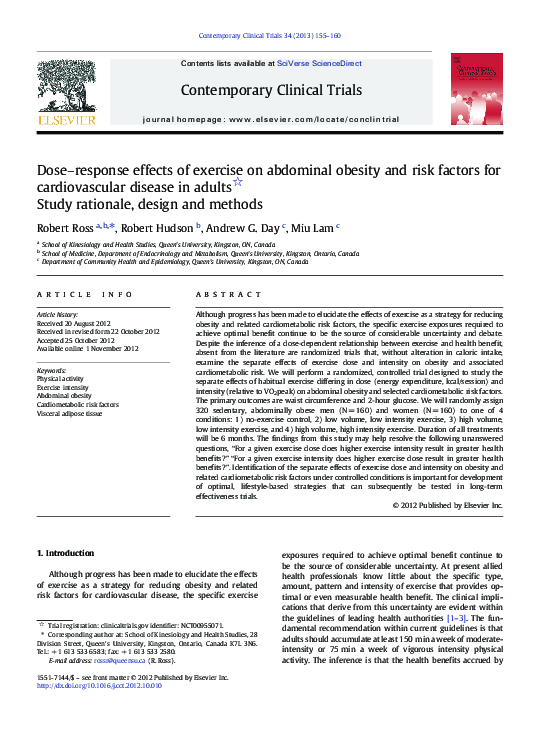 (PDF) Dose–response effects of exercise on abdominal obesity and risk ...