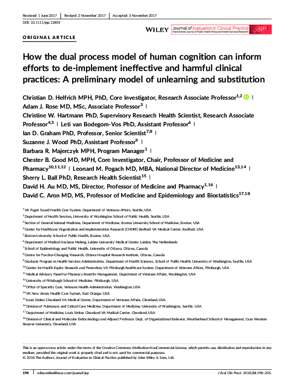 (PDF) How the dual process model of human cognition can inform efforts ...