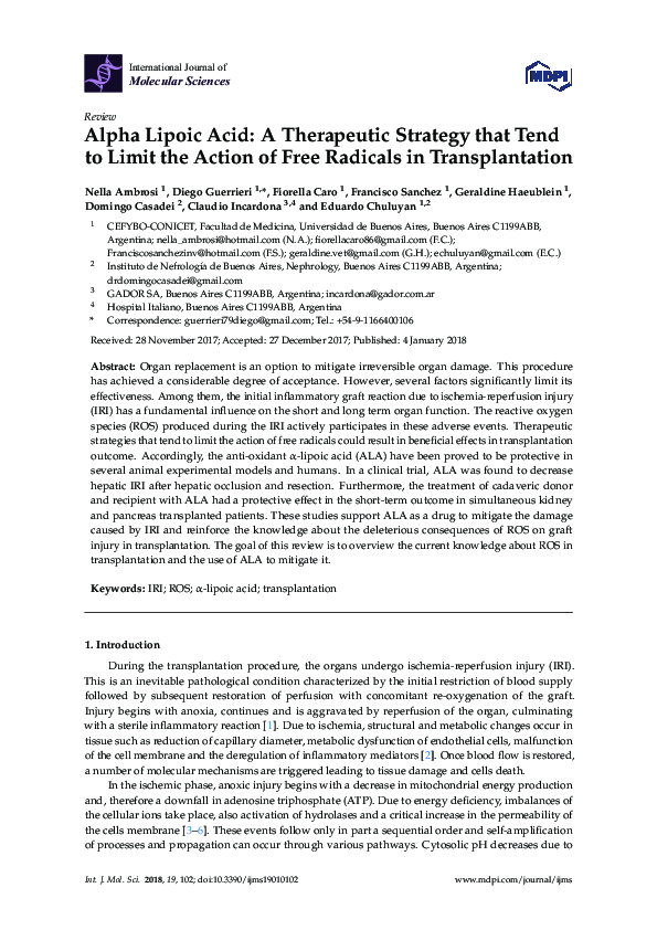 (PDF) Alpha Lipoic Acid and Liver Disease Burt Berkson MD PhD
