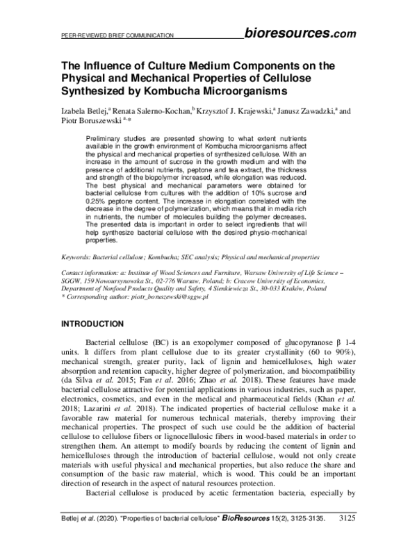 (PDF) The influence of culture medium components on the physical and ...