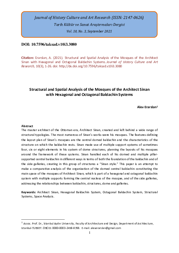 (PDF) Structural and Spatial Analysis of the Mosques of the Architect ...