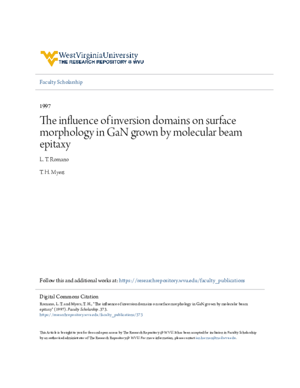 (PDF) The influence of inversion domains on surface morphology in GaN ...