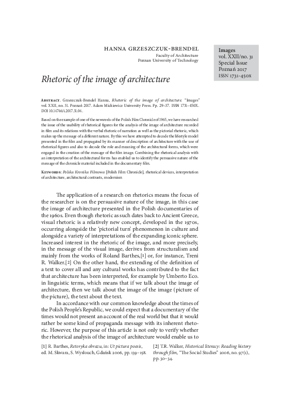 (PDF) Rhetoric of the image of architecture