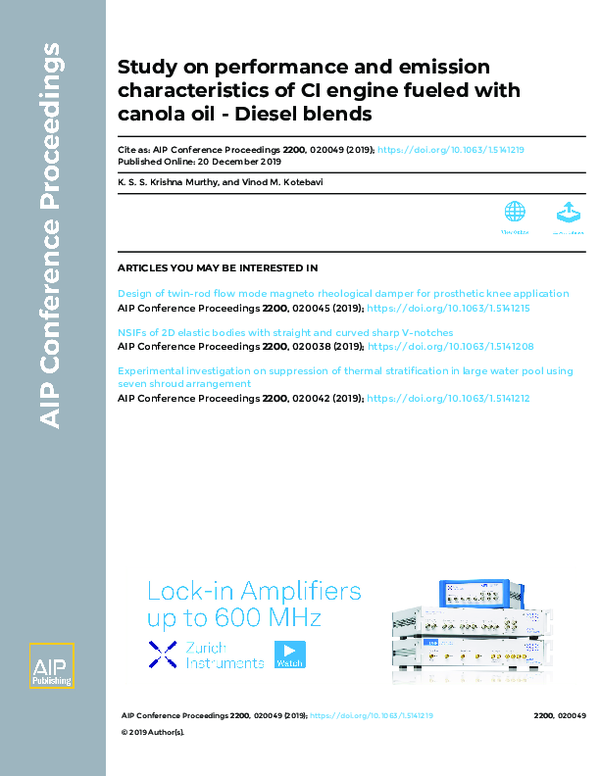 (PDF) Study on performance and emission characteristics of CI engine ...
