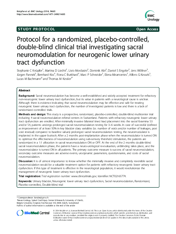 (PDF) Protocol for a randomized, placebo-controlled, double-blind ...