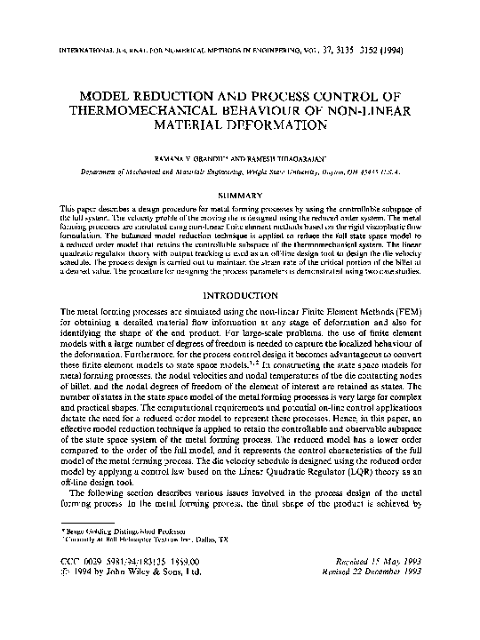 (PDF) Model reduction and process control of thermomechanical behaviour ...
