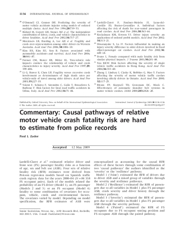 (PDF) Commentary: Causal pathways of relative motor vehicle crash ...