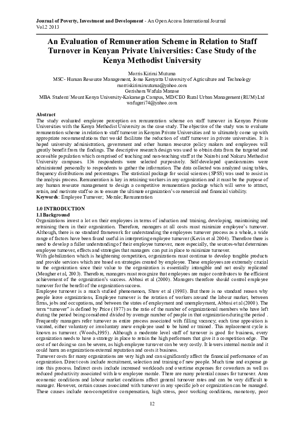 (PDF) An Evaluation of Remuneration Scheme in Relation to Staff ...