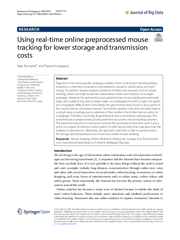 (PDF) Using real-time online preprocessed mouse tracking for lower ...