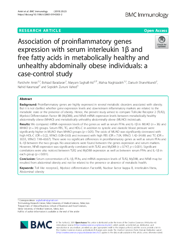 (PDF) Association of proinflammatory genes expression with serum ...