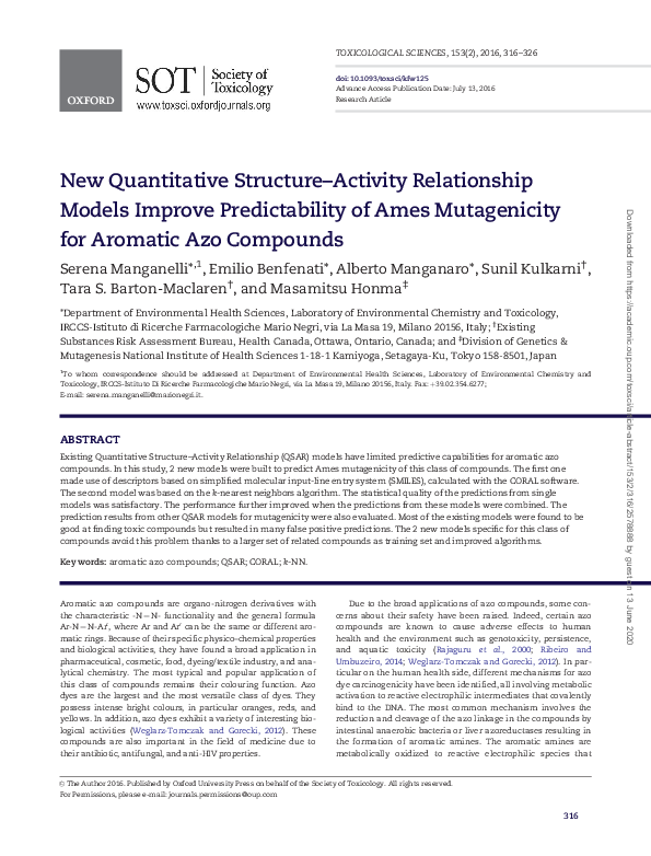 (PDF) New Quantitative Structure-Activity Relationship Models Improve ...