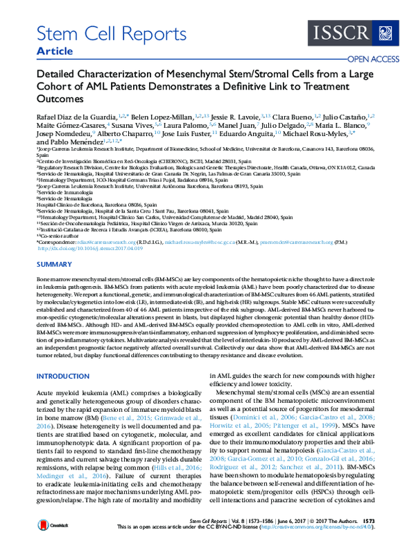 (PDF) Detailed Characterization of Mesenchymal Stem/Stromal Cells from ...
