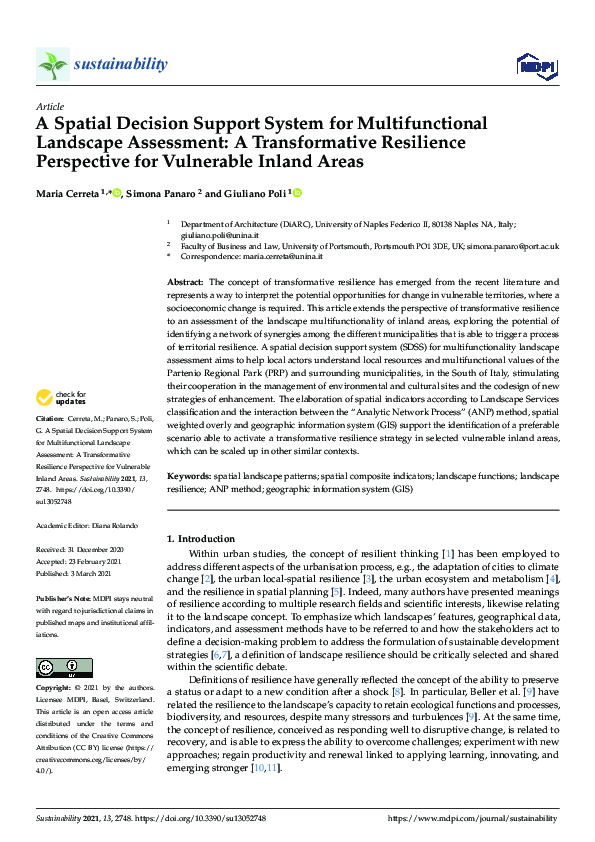 (PDF) A Spatial Decision Support System for Multifunctional Landscape ...