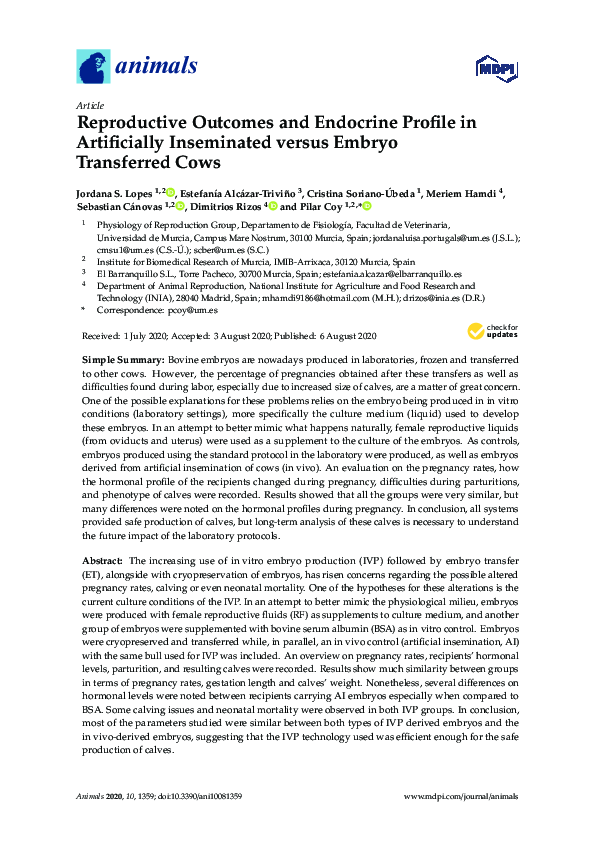 (PDF) Reproductive Outcomes and Endocrine Profile in Artificially ...