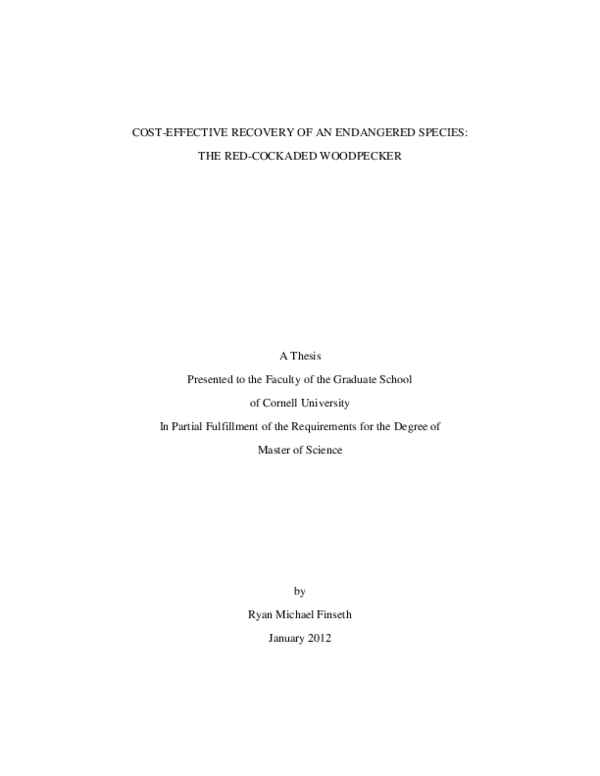 (PDF) Cost-effective Recovery of an Endangered Species: The Red