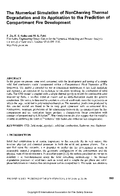 (PDF) The Numerical Simulation Of Noncharring Thermal Degradation And ...