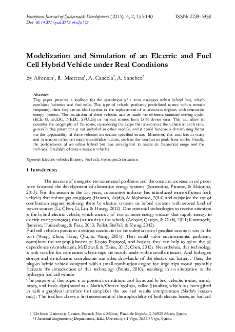 (PDF) Modelization and Simulation of an Electric and Fuel Cell Hybrid ...