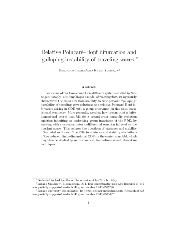 (PDF) Relative Poincaré-Hopf bifurcation and Galloping Instability of ...
