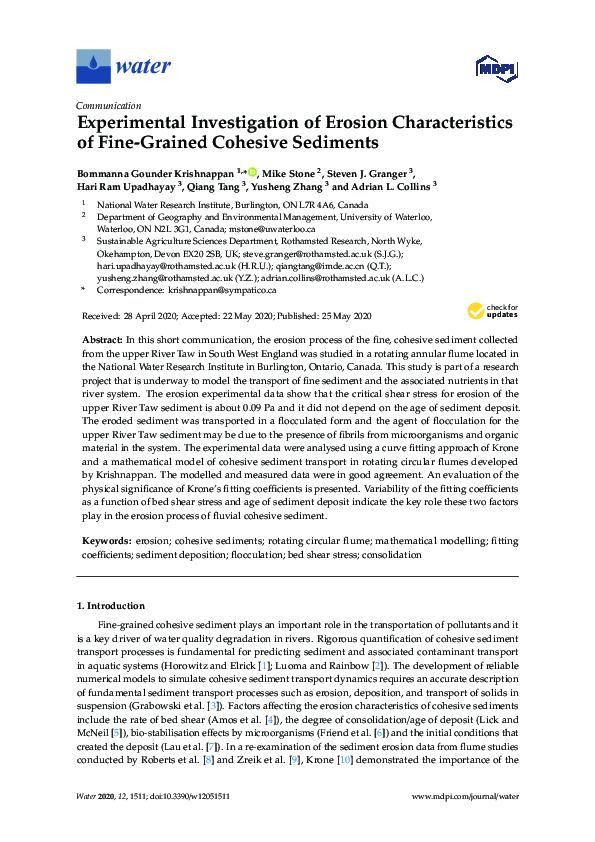 (PDF) Experimental Investigation of Erosion Characteristics of Fine ...