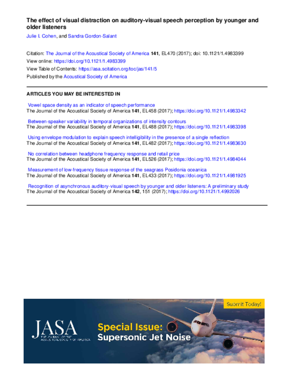 (PDF) The effect of visual distraction on auditory-visual speech ...
