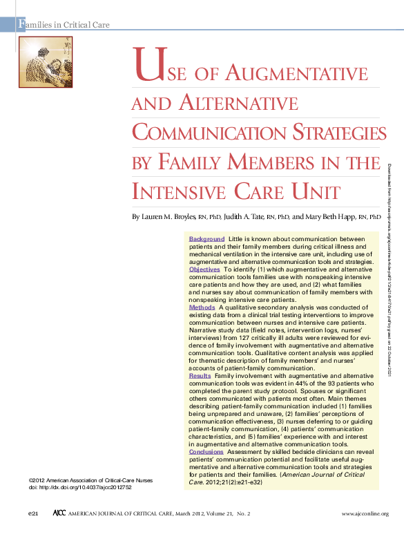 (PDF) Use of Augmentative and Alternative Communication Strategies by ...