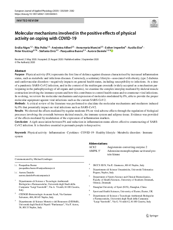 (PDF) Molecular mechanisms involved in the positive effects of physical ...