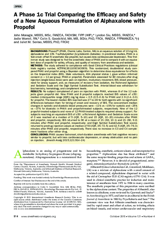 (PDF) A Phase 1c Trial Comparing the Efficacy and Safety of a New ...