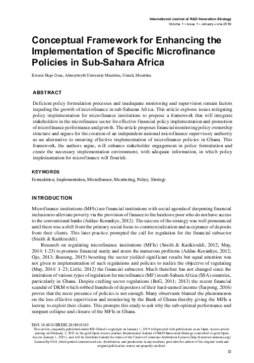 (PDF) Conceptual Framework for Enhancing the Implementation of Specific ...
