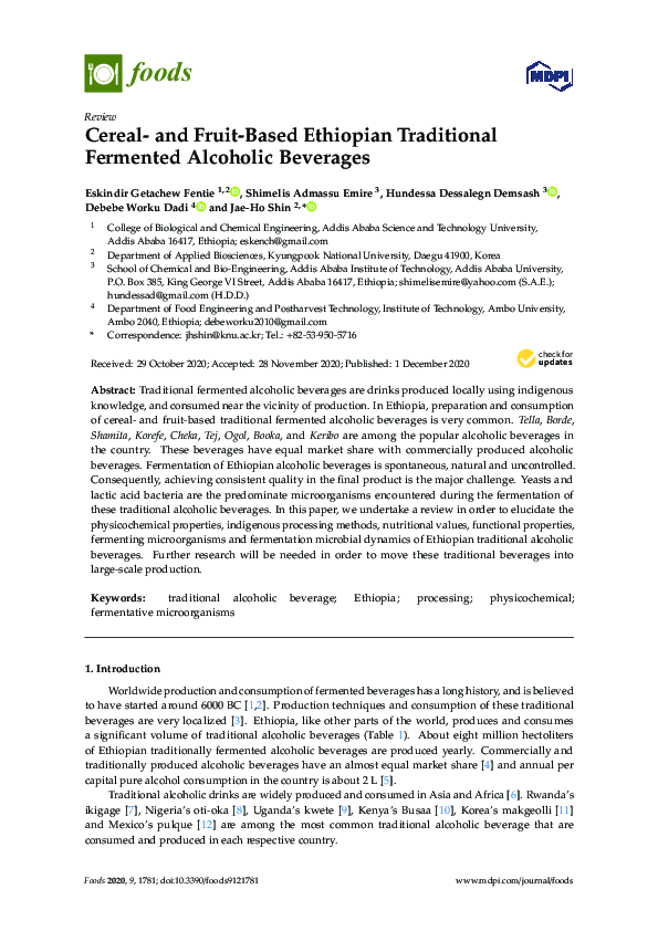 (PDF) Cereal- and Fruit-Based Ethiopian Traditional Fermented Alcoholic ...