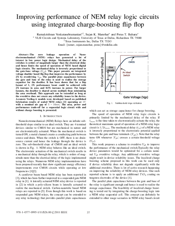 (PDF) Improving performance of NEM relay logic circuits using