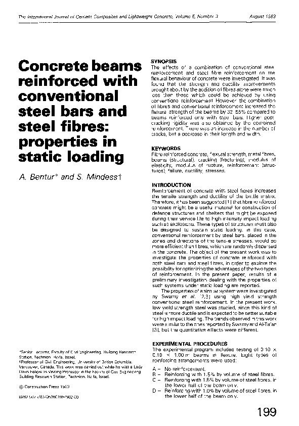 (PDF) Concrete beams reinforced with conventional steel bars and steel