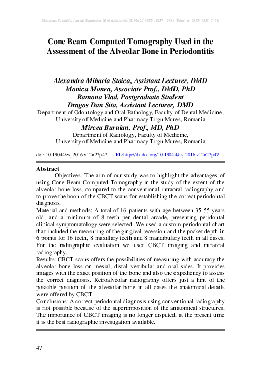 (PDF) Cone Beam Computed Tomography Used in the Assessment of the ...