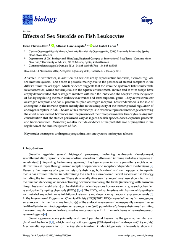 (PDF) Effects of Sex Steroids on Fish Leukocytes
