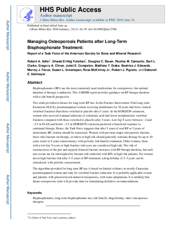 (PDF) Faculty of 1000 evaluation for Managing Osteoporosis in Patients ...