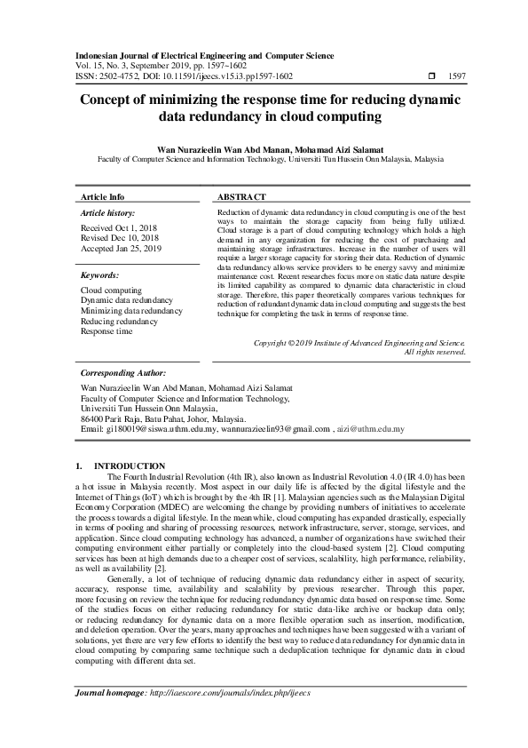 (PDF) Concept of minimizing the response time for reducing dynamic data ...