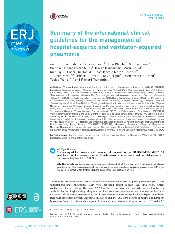 (PDF) Summary of the international clinical guidelines for the ...