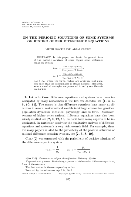 (PDF) On the periodic solutions of some systems of higher order ...