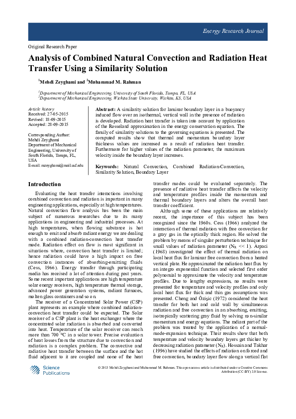 (PDF) Analysis of Combined Natural Convection and Radiation Heat ...