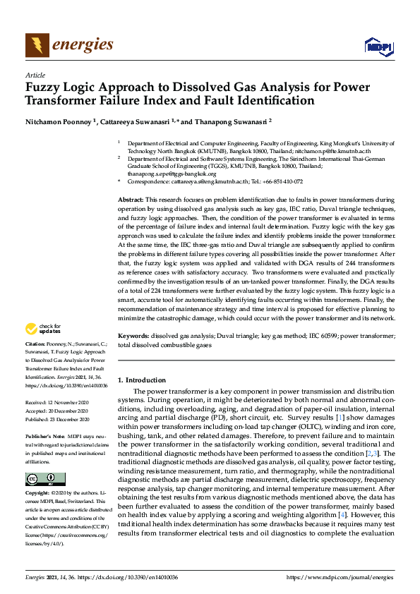 (PDF) Fuzzy Logic Approach to Dissolved Gas Analysis for Power ...