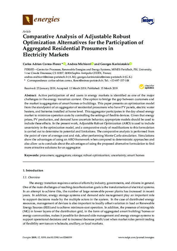 (PDF) Comparative Analysis of Adjustable Robust Optimization ...