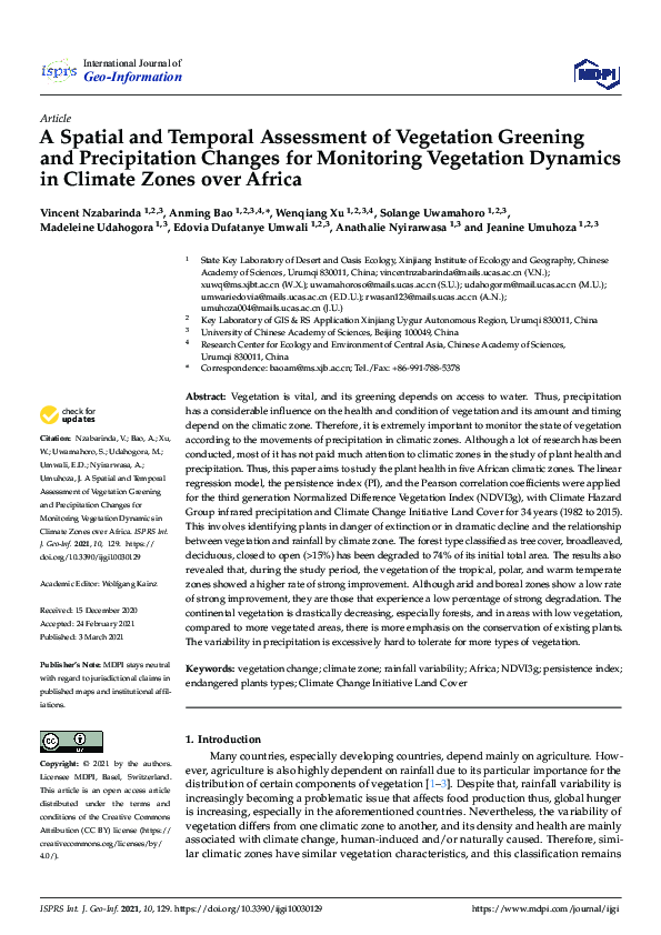 (PDF) A Spatial and Temporal Assessment of Vegetation Greening and ...