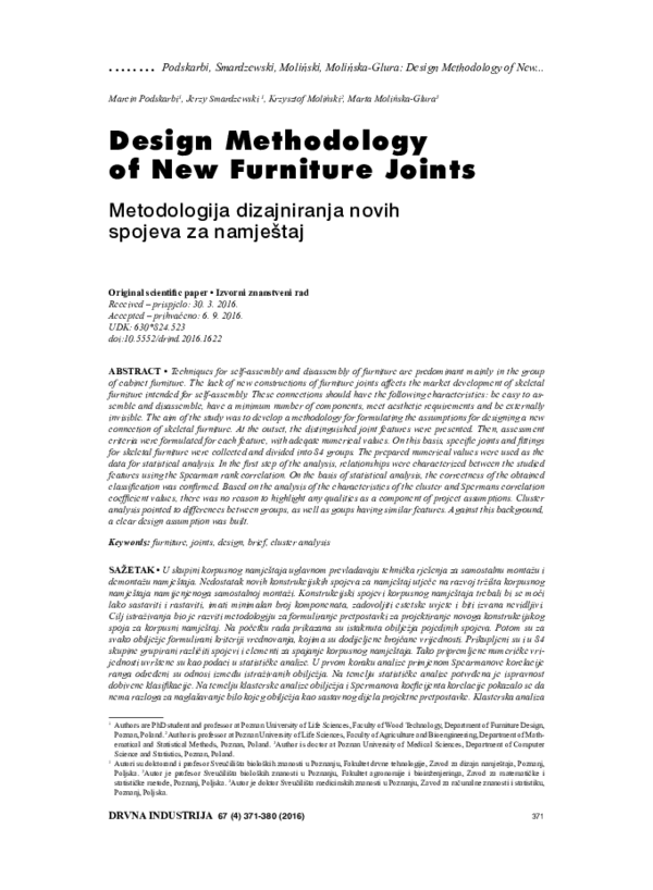 (PDF) Design Methodology of New Furniture Joints
