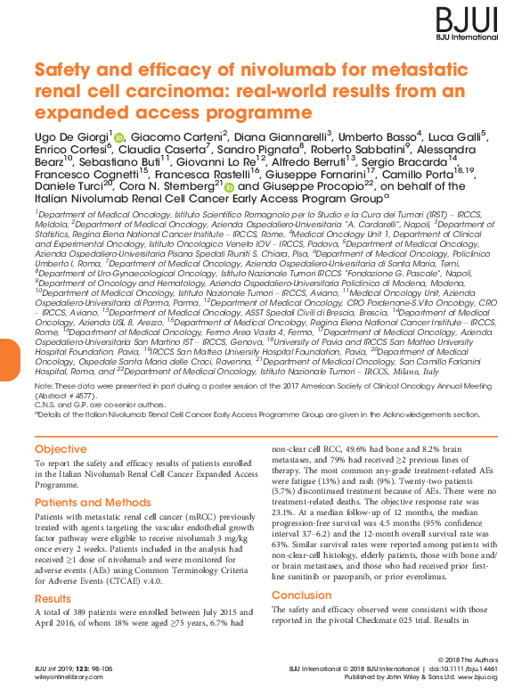 (PDF) Safety and efficacy of nivolumab for metastatic renal cell ...