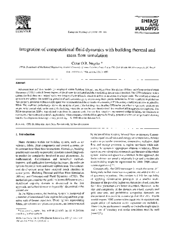 (PDF) Integration of computational fluid dynamics with building thermal ...