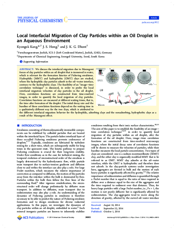 (PDF) Local Interfacial Migration of Clay Particles within an Oil ...