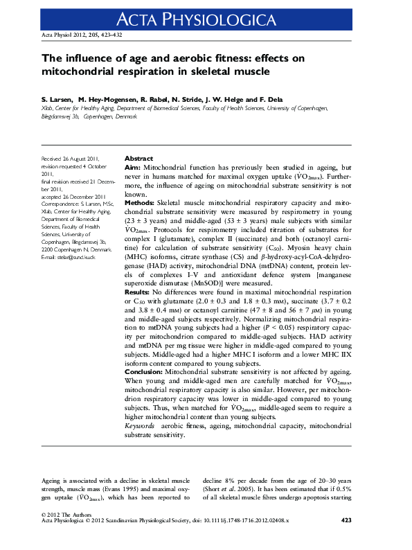 (PDF) The influence of age and aerobic fitness: effects on ...