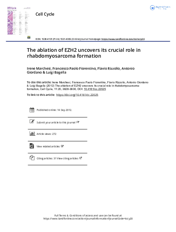 (PDF) The ablation of EZH2 uncovers its crucial role in ...