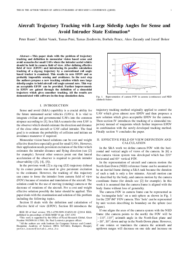 (PDF) Aircraft trajectory tracking with large sideslip angles for sense ...